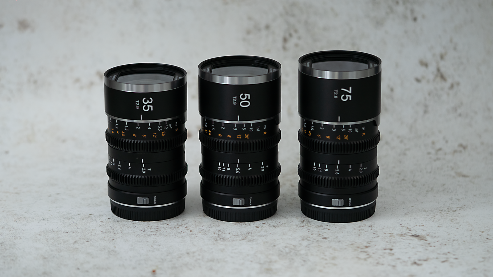 Sirui Saturn V2 35mm, 50mm and 75mm T2.9 lenses