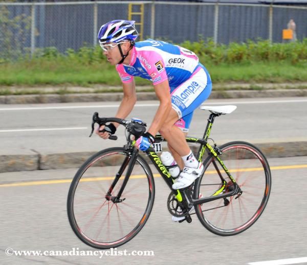 Damiano Cunego (Lampre - Farnese Vini) was in the dangerous late break