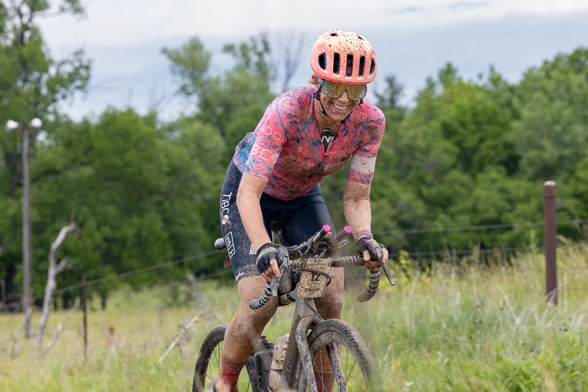 Emily Newsom (EF Education Tibco SVB) found time to smile for the camera as she rode herself into 3rd place on the day.