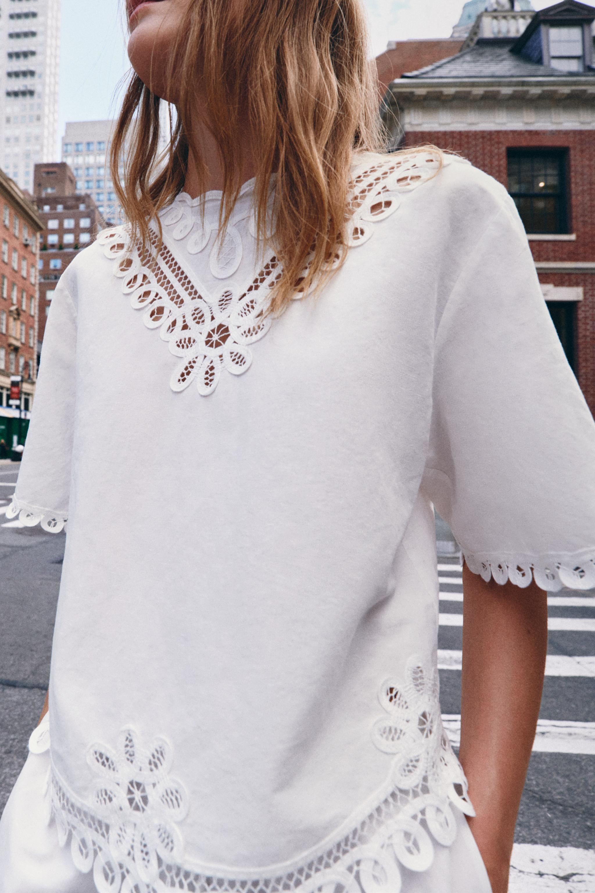 Zw Collection Embroidered Linen Blend Shirt
