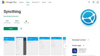 Website screenshot for Syncthing on Google Play