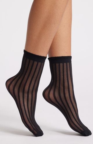 Sheer Stripe Ankle Socks