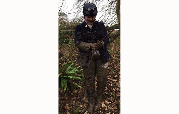 &ldquo;My daughter Lauren Stead recently ended up in the dirt while hunting with the Four Burrow. She didn&rsquo;t check her girth!&rdquo; &mdash; Marilyn Stead Dodds