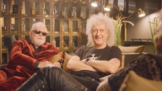 Adam Lambert chats to Queen legends and his bandmates Roger Taylor and Brian May.