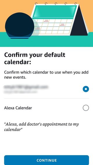 Alexa App Confirm Default Calendar