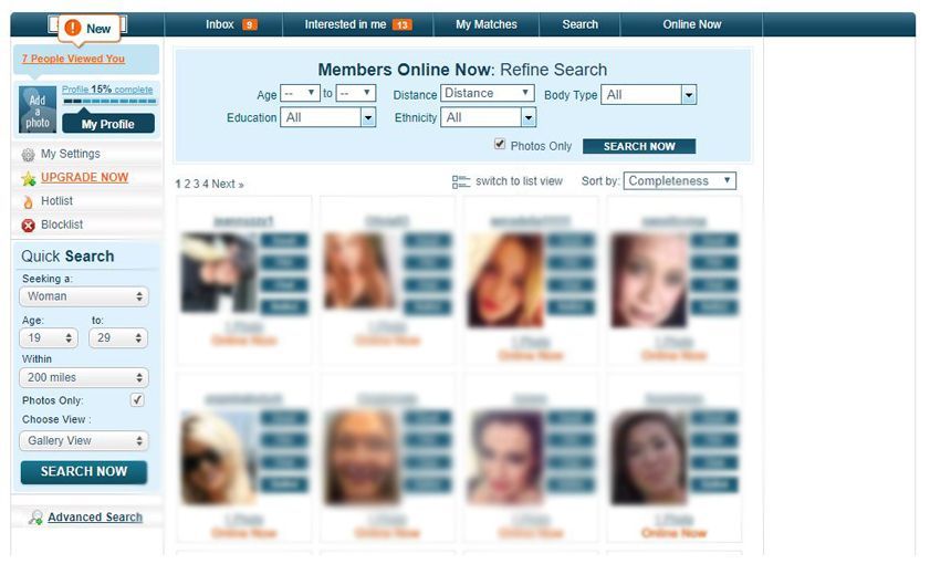 Mate1 shows you the members that are currently online, so you can connect with people who are actively using the site.
