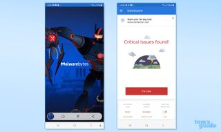 Malwarebytes Mobile Security app screen capture