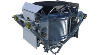 Artist's concept of the Alpha Magnetic Spectrometer, a particle physics detector that will be installed on the starboard truss of the International Space Station. 