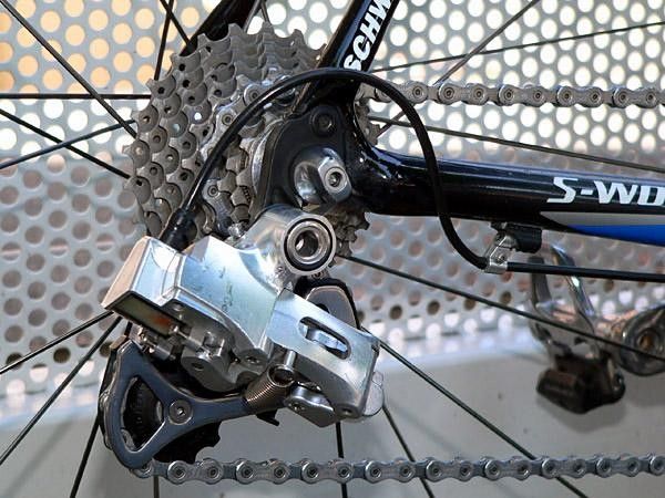 The rear derailleur is still rather chunky-looking.