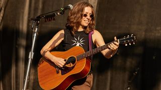 Ani DiFranco performs during the 2023 Riot Fest at Douglass Park on September 15, 2023 in Chicago, Illinois.