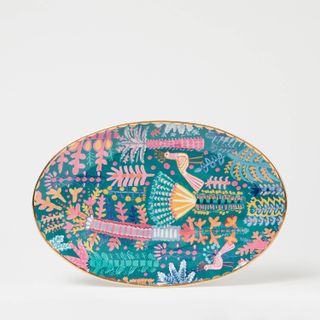 Debenhams Lucy Tiffney - Multicoloured Botanical Print Oval Serving Plate