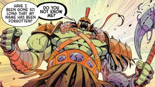 Hulk in his gladiator armor, on a rampage