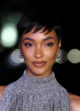 Jourdan Dunn attends the Burberry show during London Fashion Week February 2024 at Victoria Park on February 19, 2024 in London, England