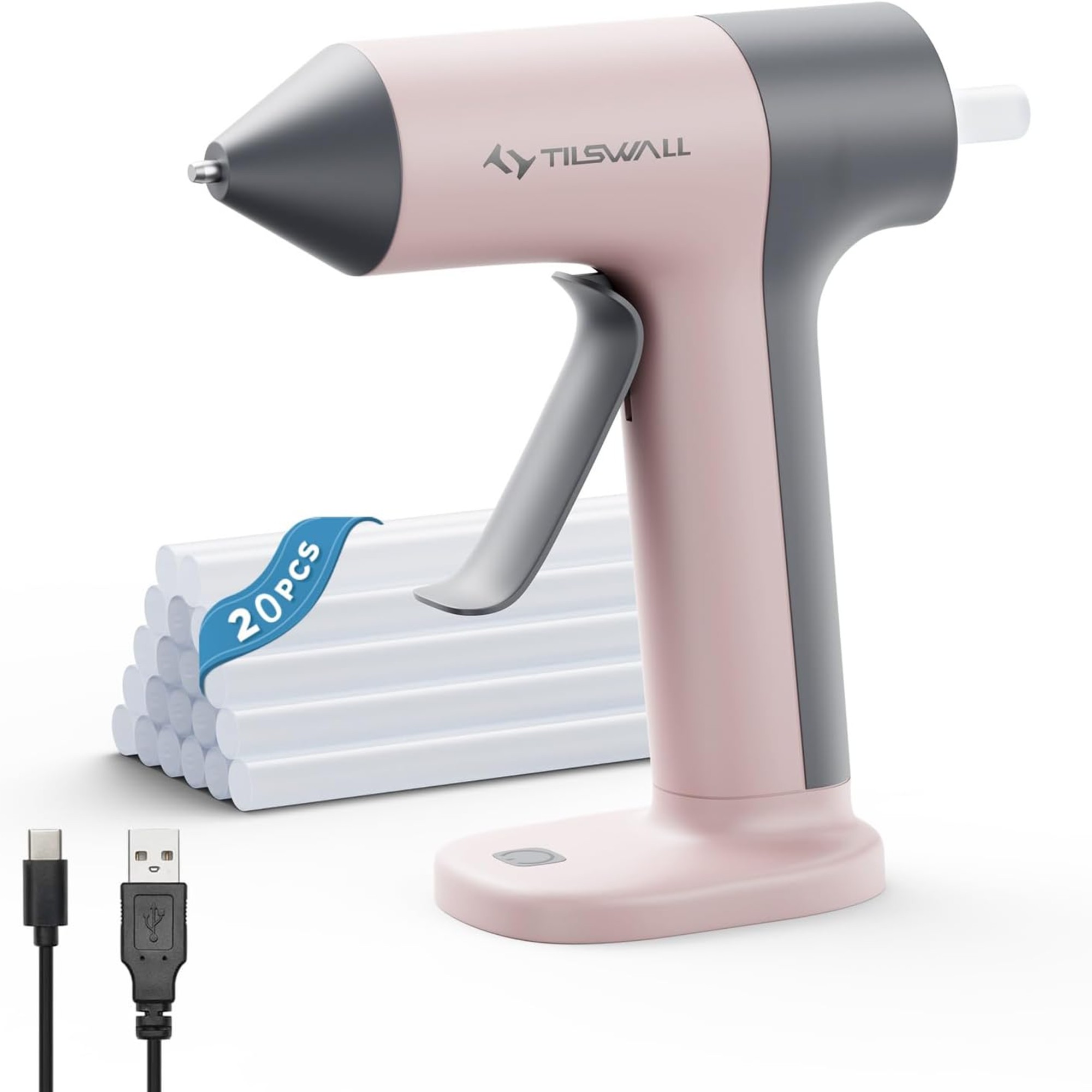 Tilswall 4V Glue Gun, Hot Glue Gun Cordless