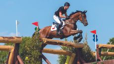 Alex Hua Tian, who is back riding after a shoulder operation, and Jilsonne Van Bareelhof at Hartpury.