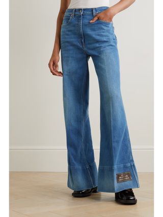 GUCCI, Appliquéd High-Rise Flared Jeans