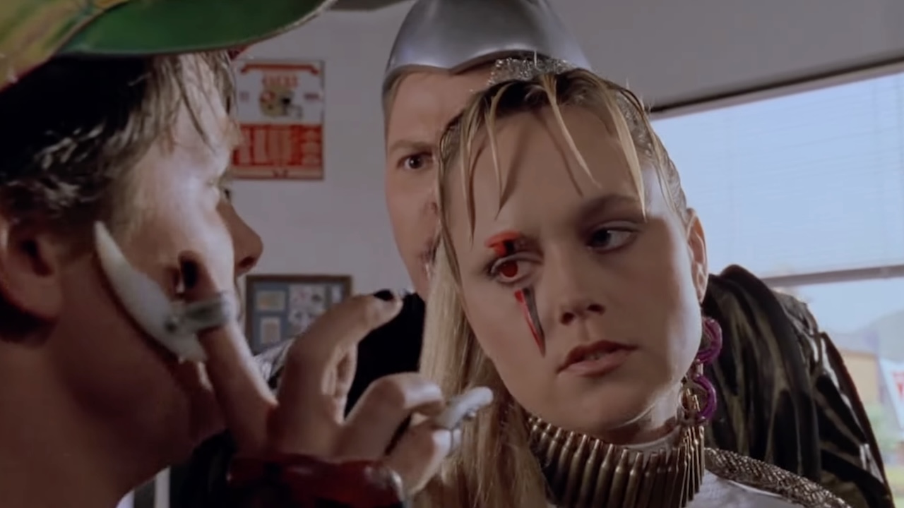 Spike running her clawed finger along Marty Jr.'s cheek in Back to the Future: Part II