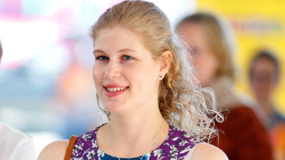 Lady Louise Windsor arrives at the NEC to attend the 2022 Commonwealth Games on August 1, 2022 in Birmingham, England. 