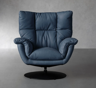 modern recliner chair in blue leather