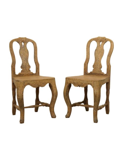 Pair of Antique Swedish Classic Rococo Chairs