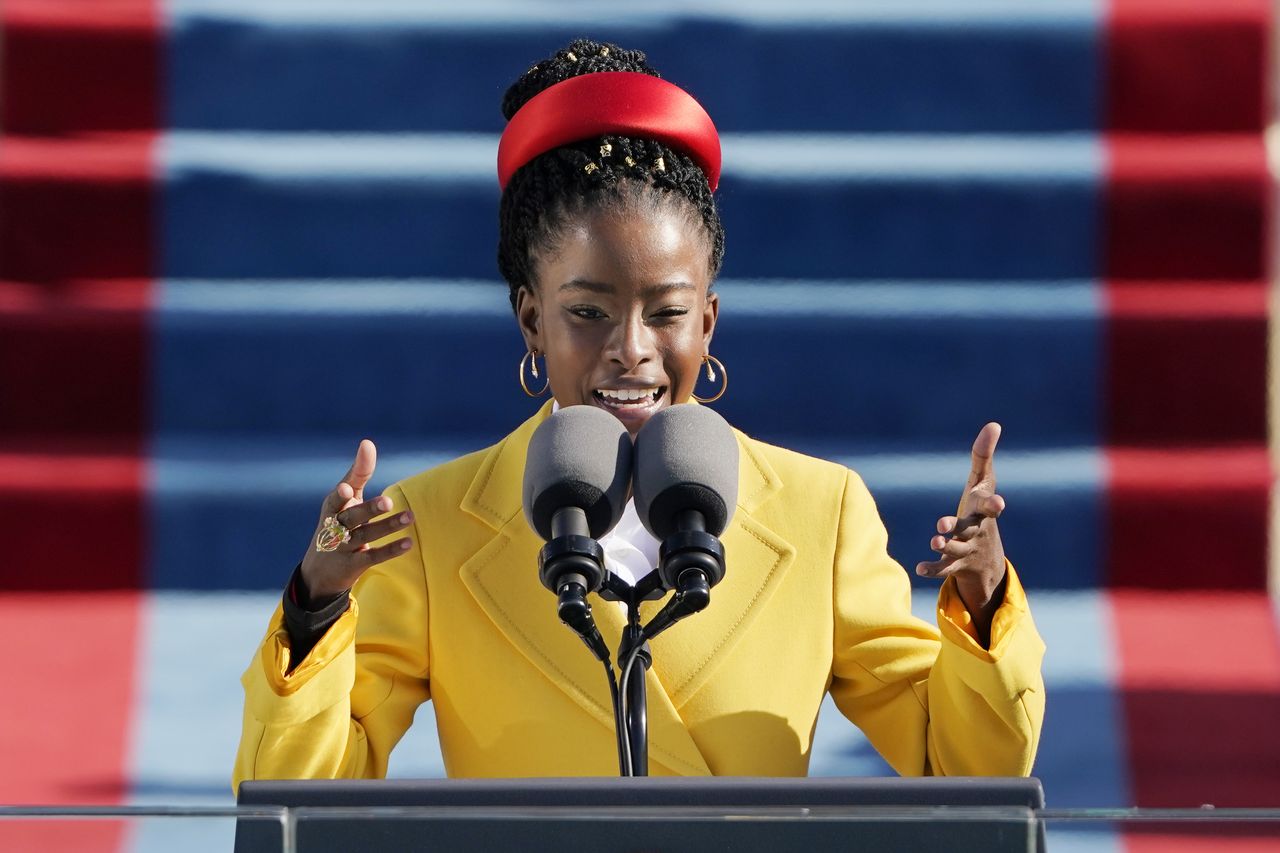 Amanda Gorman at the 2021 presidential inauguration in Washington, D.C.