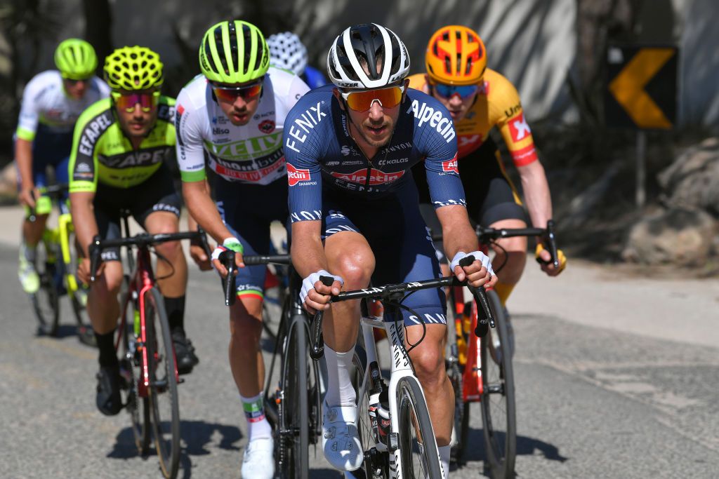 ALTO DO MALHO LOUL PORTUGAL FEBRUARY 22 Dries De Bondt of Belgium and Team AlpecinFenix Breakaway during the 46th Volta ao Algarve 2020 Stage 4 a 1697km stage from Albufeira to Alto do Malho 518m Loul VAlgarve2020 on February 22 2020 in Alto do Malho Loul Portugal Photo by Tim de WaeleGetty Images