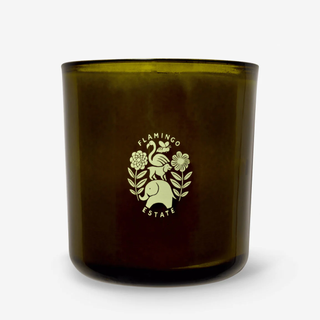 olive tree scented candle in green jar