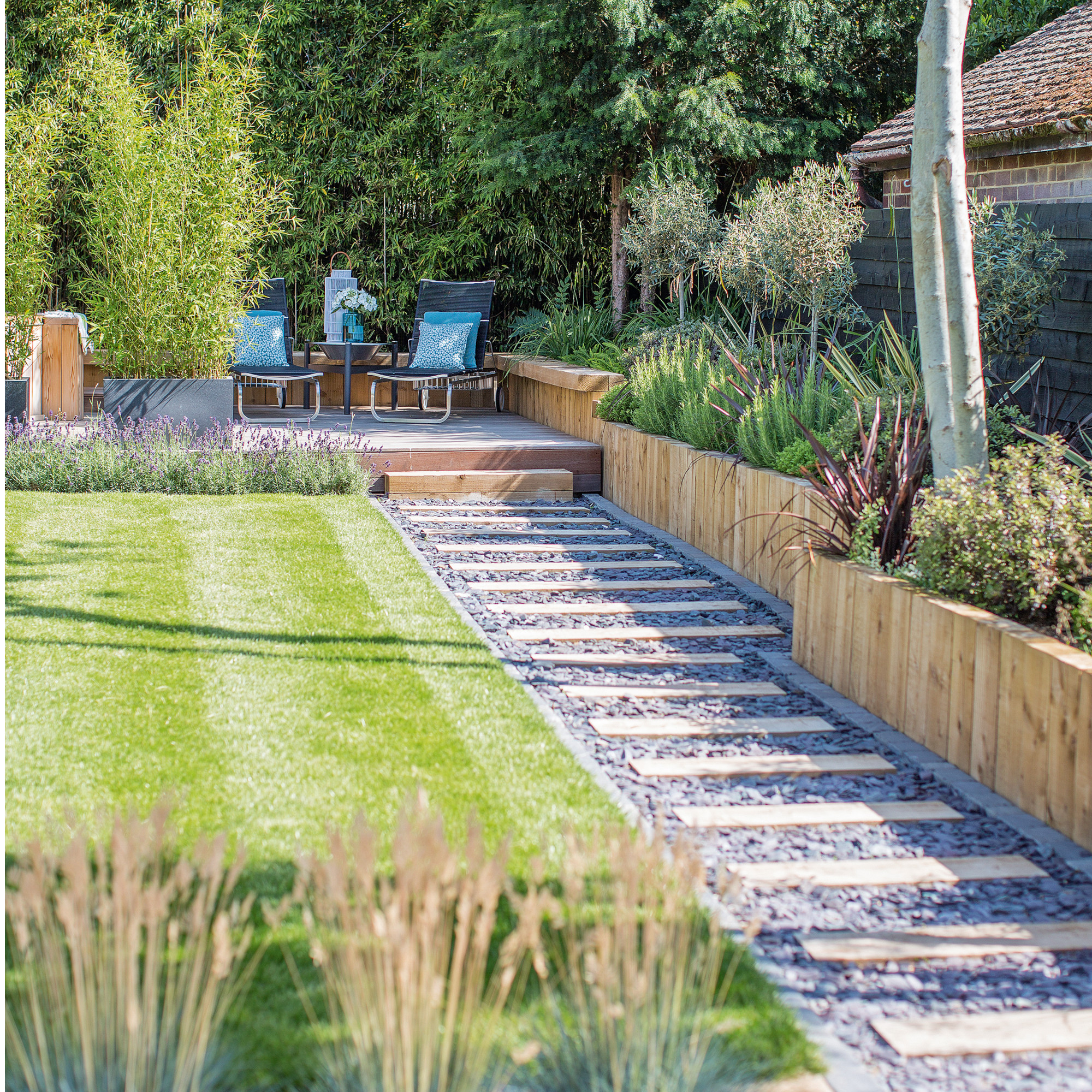 wood flower bed borders