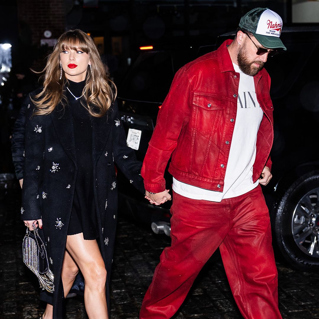 NEW YORK, NEW YORK - DECEMBER 28: Taylor Swift (L) and Travis Kelce are seen in the Meatpacking District on December 28, 2024 in New York City. (Photo by TheStewartofNY/GC Images)