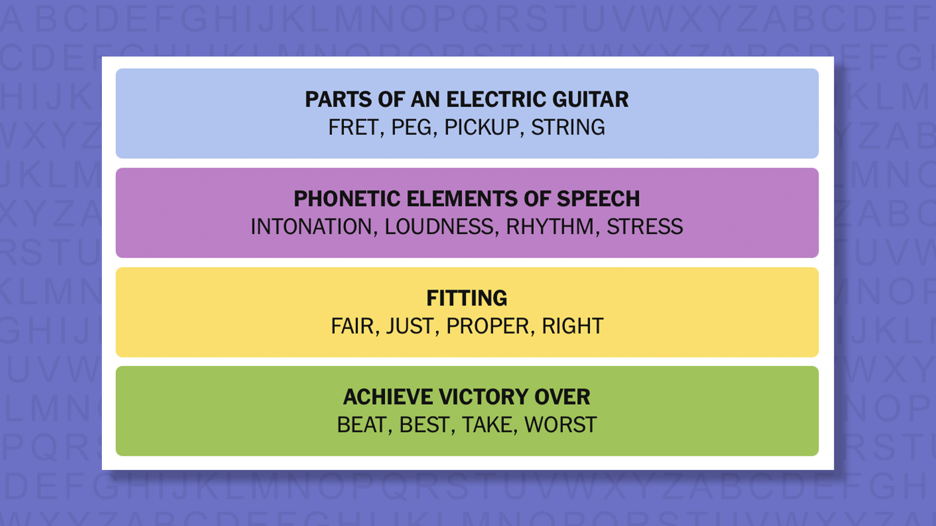 NYT Connections answers for game 901 on a purple background