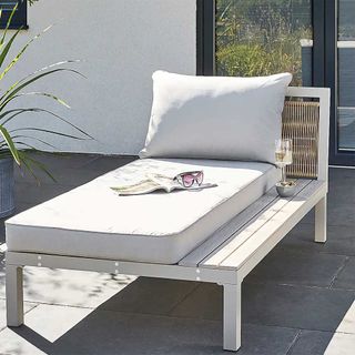 sun lounger with side table