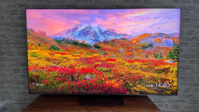 The 65-inch TCL C7K Mini LED TV photographed in a living room