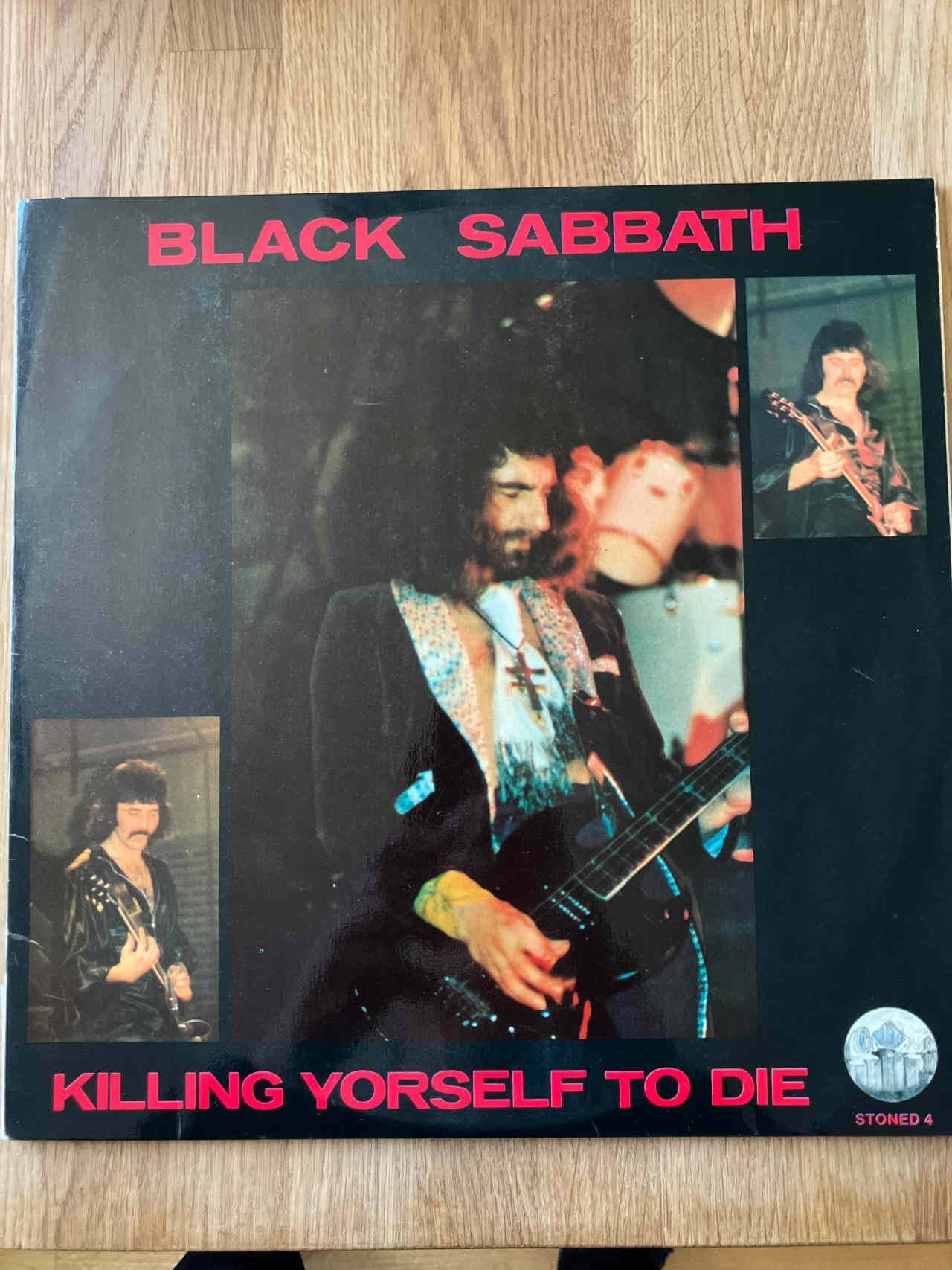 The back cover of Black Sabbath&rsquo;s Killing Yourself To Die album