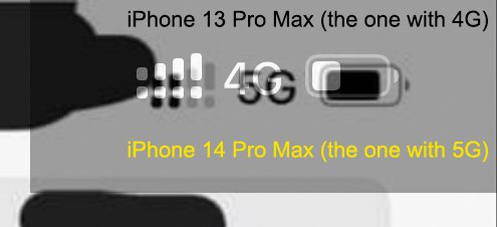 Screenshot of slightly rearranged status bar items on iPhone 14 Pro Max screenshot compared to iPhone 13 Pro Max