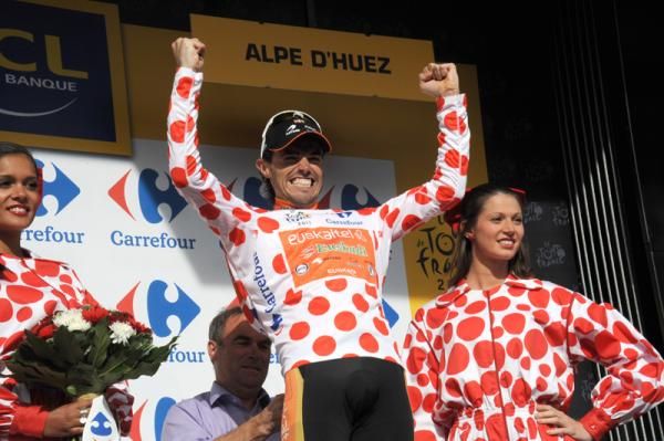 Samuel Sanchez took over the lead in the KOM competition and will keep itA