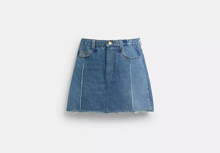 Coach, Repurposed Denim Mini Skirt