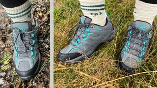 Jack Walker Lily Outdoor Shoes in muddy trail and grass