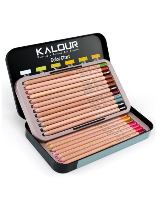 Pro Pastel Chalk Colored Pencils, 24 Colors 