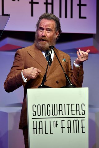 Bryan Cranston speaks onstage at the Songwriters Hall of Fame 51st Annual Induction and Awards Gala