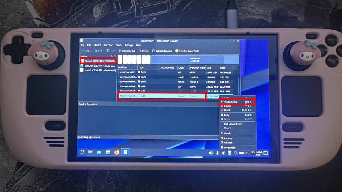 Steam Deck in SteamOS recovery