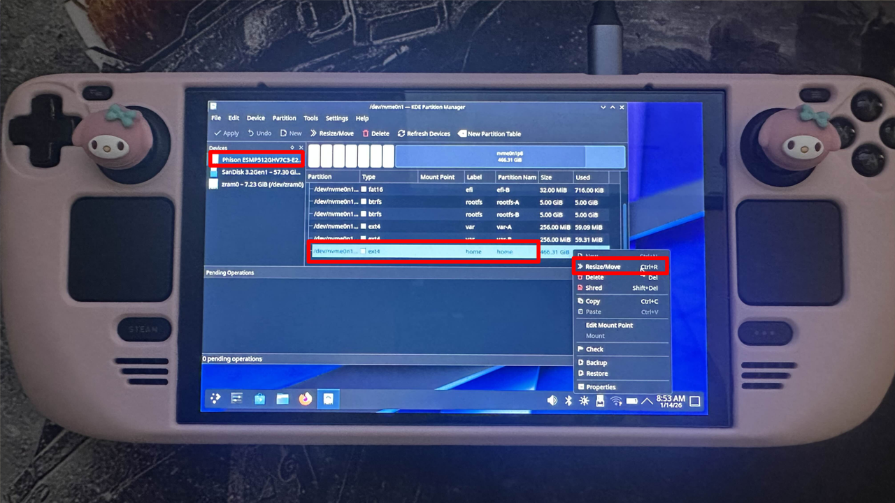 Steam Deck in SteamOS recovery