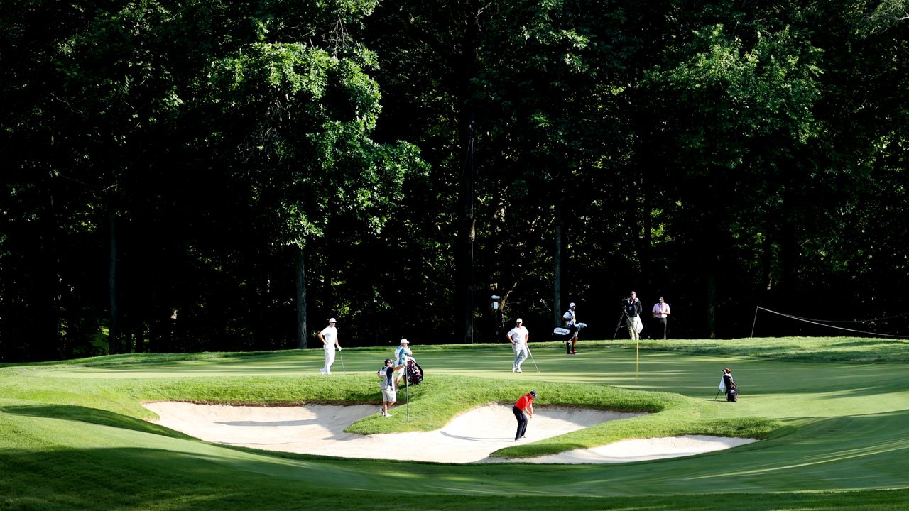 The 7th green at TPC Deere Run