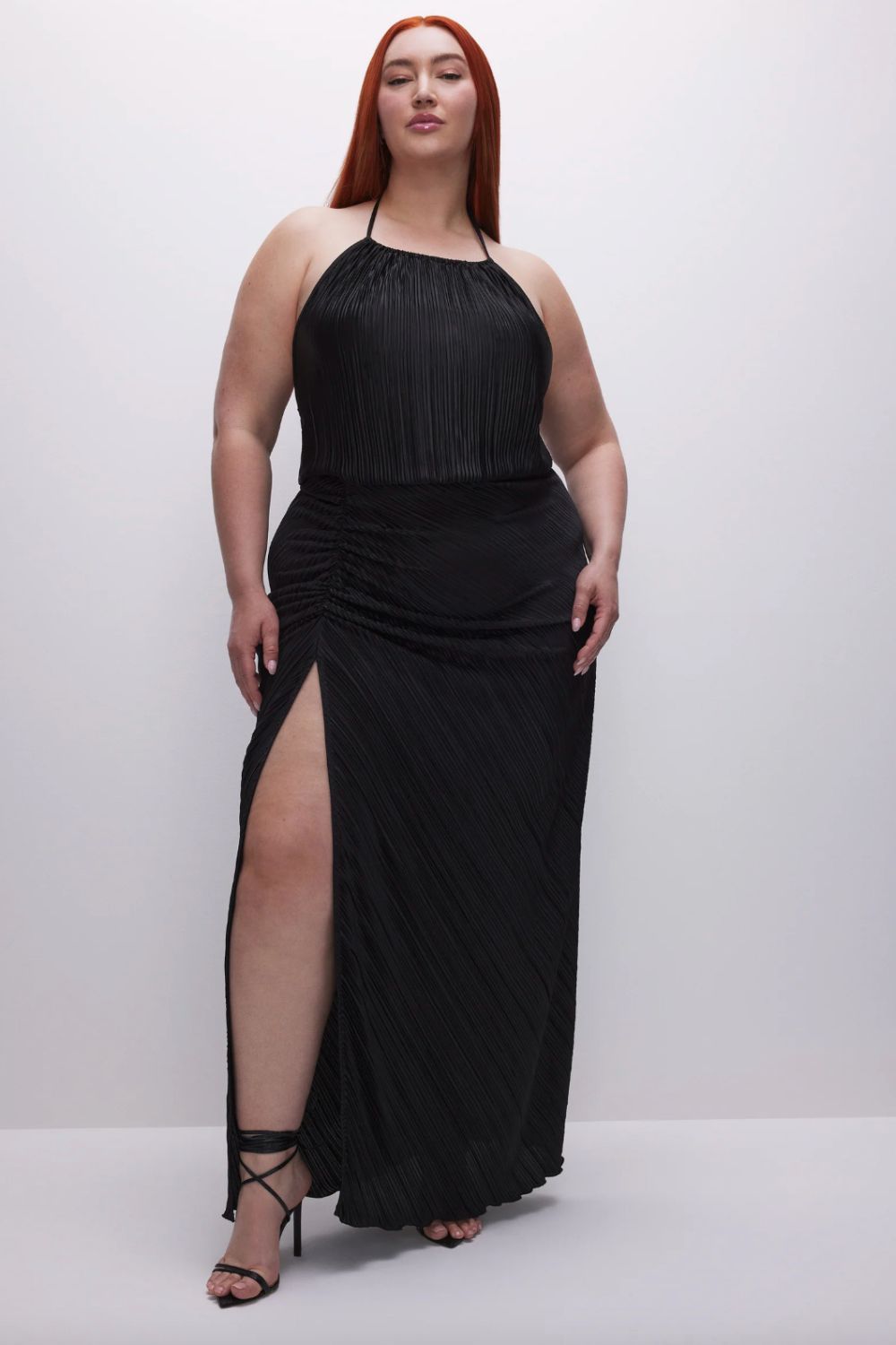 Good American Always Fits Plissé Maxi Skirt