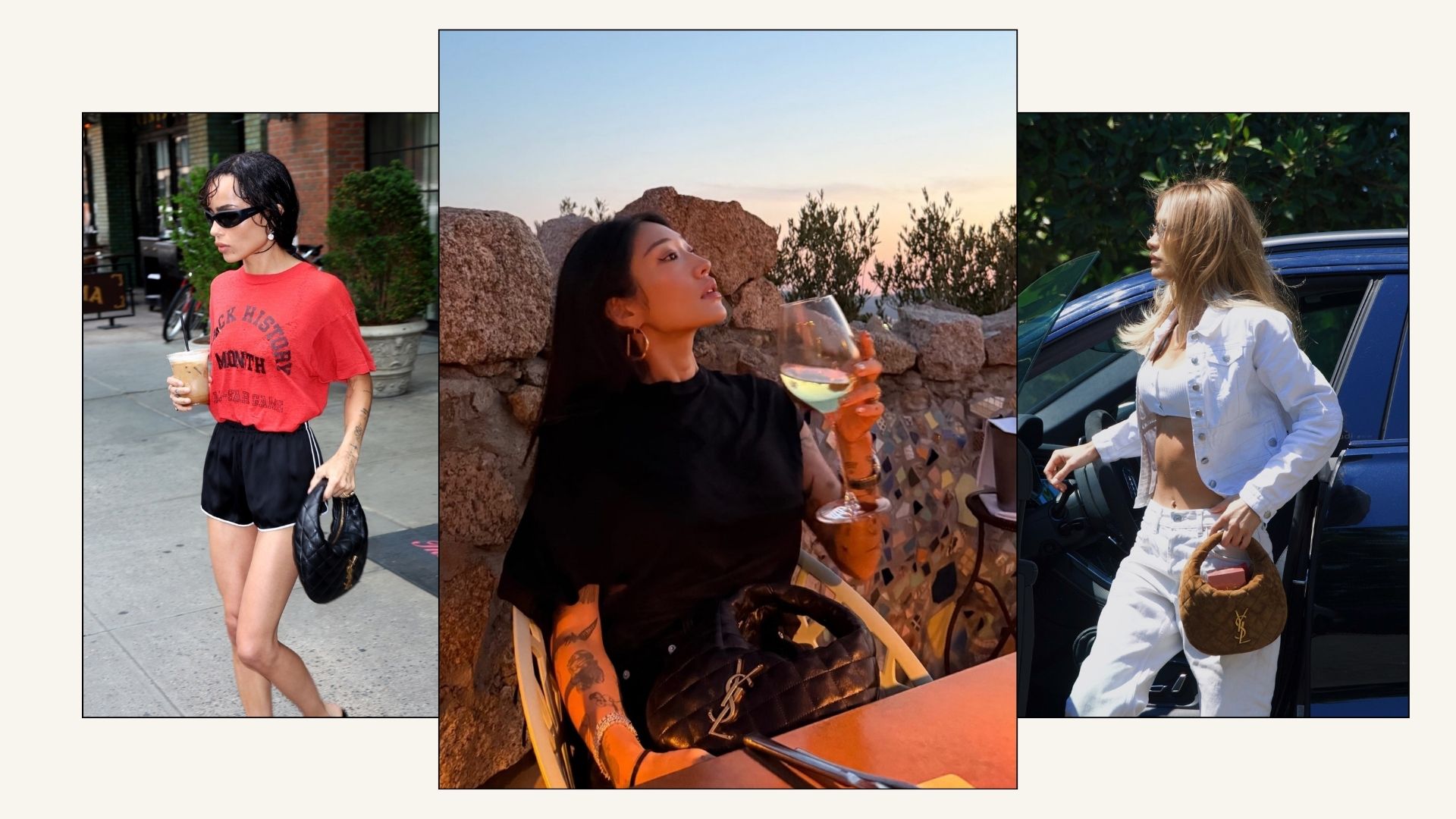 Zoe Kravitz, Peggy Gou and Bella Hadid all carry the Saint Laurent Icarino bag