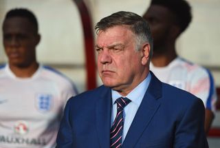 TRNAVA, SLOVAKIA - SEPTEMBER 04: Sam Allardyce manager of England looks on prior to the 2018 FIFA World Cup Group F qualifying match between Slovakia and England at City Arena on September 4, 2016 in Trnava, Slovakia. (Photo by Michael Regan - The FA/The FA via Getty Images)