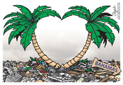Editorial Cartoon U.S. Bahamas Hurricane Dorian Damage Flooding
