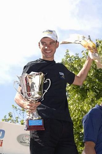 Gabriel Moureu on the podium after winning the GF Max Lelli.