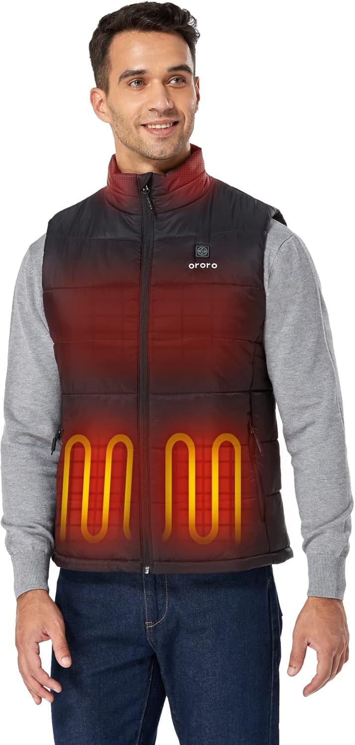 Ororo Men's Lightweight Heated Vest With Battery Pack (black,l)