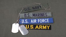 picture of dog tags and military patches