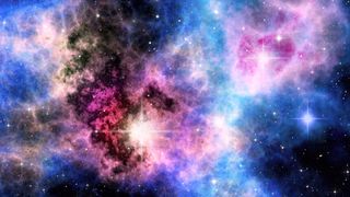 Nebulas and stars cosmic background, universe with galaxies, nebulae and stars - stock photo
